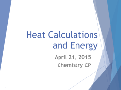 Heat Calculations and Energy