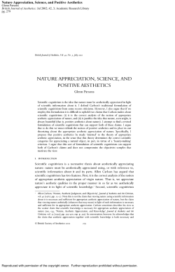 Nature Appreciation, Science, and Positive Aesthetics