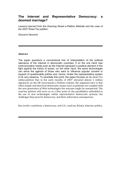The Internet and Representative Democracy: a doomed marriage?