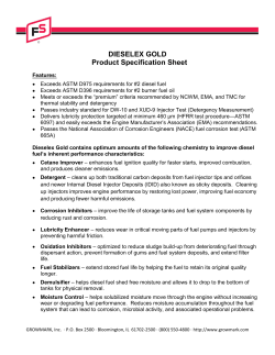 Dieselex Gold Spec Sheet