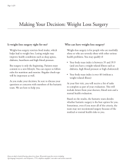 Making Your Decision: Weight Loss Surgery