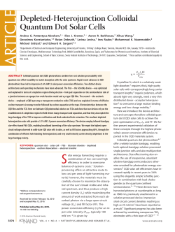 Depleted-Heterojunction Colloidal Quantum Dot Solar Cells