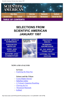 Scientific American: Previous Issue: January 1997