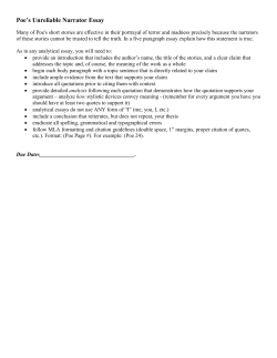 Poe`s Unreliable Narrator Essay