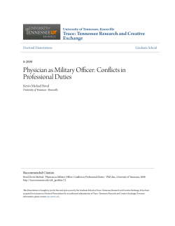 Physician as Military Officer: Conflicts in Professional Duties
