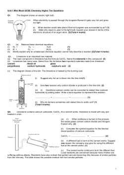 1 Unit 1 Mini Mock GCSE Chemistry Higher Tier