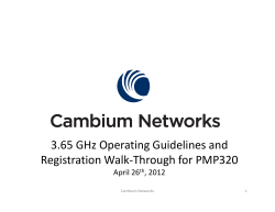 3.65 GHz Operating Guidelines and Registration