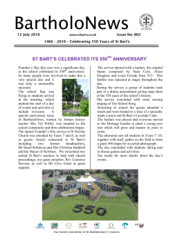 BartholoNews - St Barts School