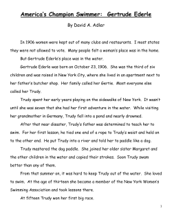 America`s Champion Swimmer: Gertrude Ederle