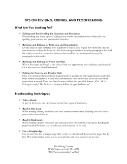 tips on revising, editing, and proofreading