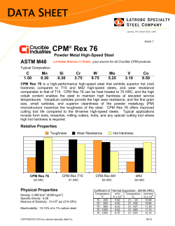 Crucible CPM&reg; Rex 76