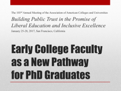 Early College Faculty as a New Pathway for PhD Graduates