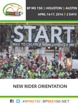 new rider orientation - National Multiple Sclerosis Society