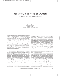 adolescent narratives - Social Literacy Today