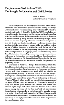 The Johnstown Steel Strike of 1919