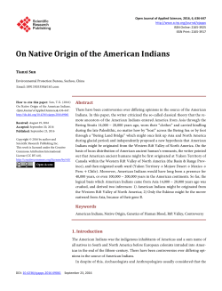 On Native Origin of the American Indians