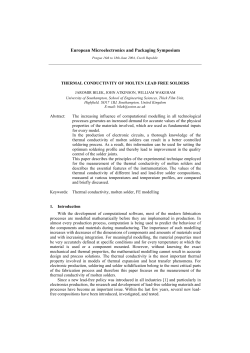 Thermal Conductivity of Molten Lead-Free Solders