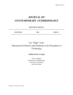 Metonymical Fallacies and Fetishism in the - Purdue e-Pubs