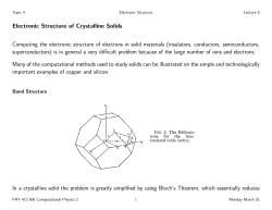 Electronic Structure of Crystalline Solids