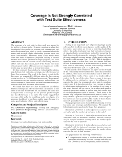Coverage Is Not Strongly Correlated with Test Suite Effectiveness