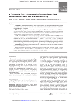 A Prospective Cohort Study of Coffee Consumption and Risk of
