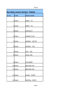 Non Beta Lactum Section