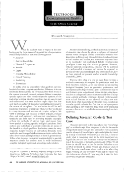 Textbooks: Expectations vs. Reality: The DNA Story