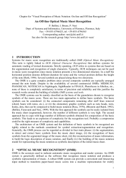 An Off-line Optical Music Sheet Recognition 1 INTRODUCTION 2