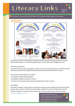 Newsletter 1 - Van Asch Deaf Education Centre