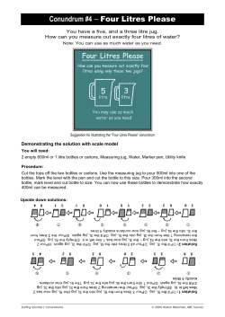Conundrum #4 &ndash; Four Litres Please