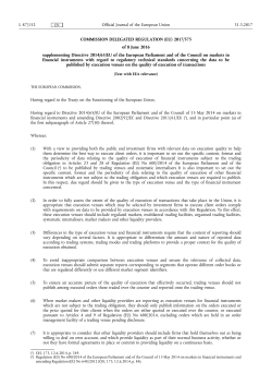 COMMISSION DELEGATED REGULATION (EU) 2017/ 575