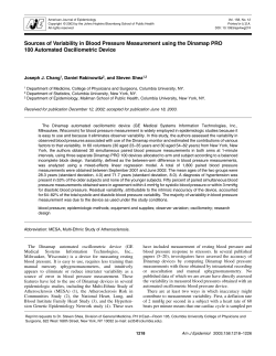 Sources of Variability in Blood Pressure Measurement using the
