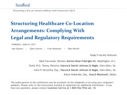 Structuring Healthcare Co-Location Arrangements: Complying With