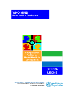 Mental Health in - World Health Organization