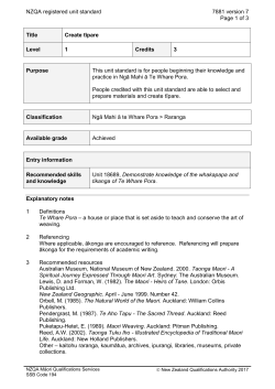 7881 Whiri tīpare and recall a traditional story associated with tīpare