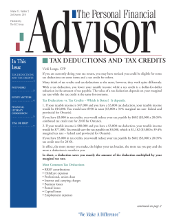 tax deductions and tax credits