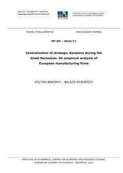 Centralization of strategic decisions during the Great