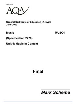 A-level Music Mark scheme Unit 04 - Music in Context June