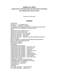 Directory of organisations and resources for people with disabilities