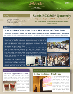 Sands ECO360&deg; Quarterly - Las Vegas Sands Corporation