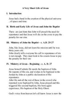 A very short life of Jesus