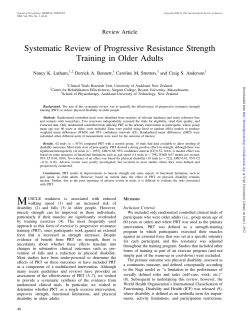 Systematic Review of Progressive Resistance Strength Training in