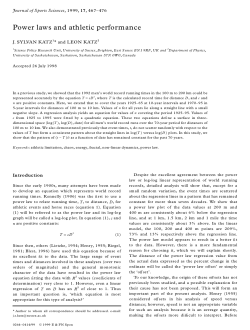 Power laws and athletic performance