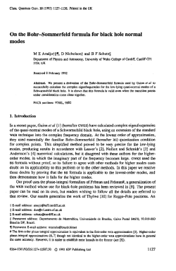 On the Bohr-Sommerfeld formula for black hole normal