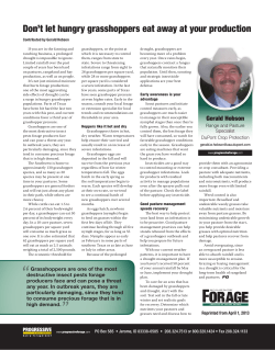 Don`t let hungry grasshoppers eat away at your production