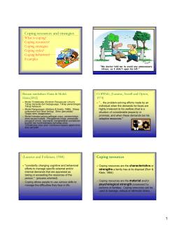 Coping resources and strategies