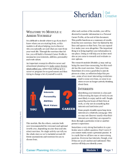 Career Planning MicroCourse CAREER YOU