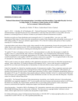 Copyright Royalty - National Educational Telecommunications