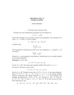 PROBLEM SET 6: INEQUALITIES HARM DERKSEN 1. Elementary