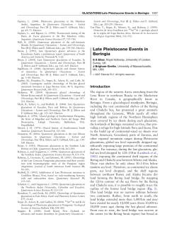 Late Pleistocene Events in Beringia